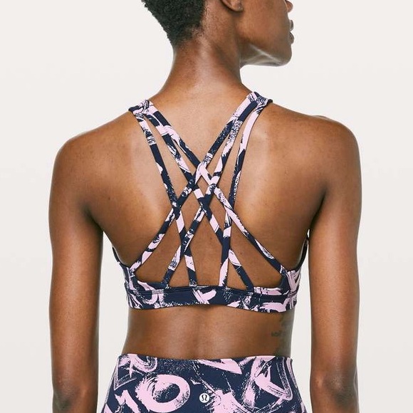 Lululemon Free To Be Serene Bra High Neck Graffiti Pop Antoinette True Navy 6 - Picture 2 of 9